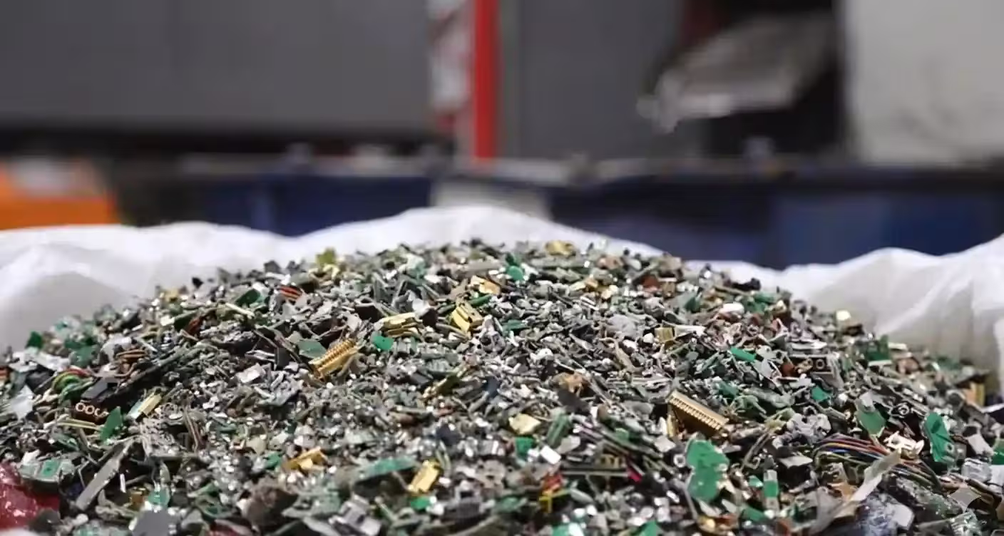 Electronic equipment being processed for recycling